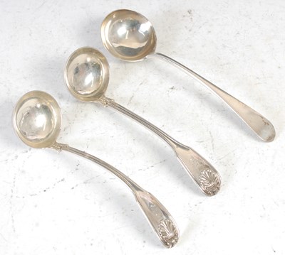 Lot 174 - A pair of Scottish silver sauce ladles by A...
