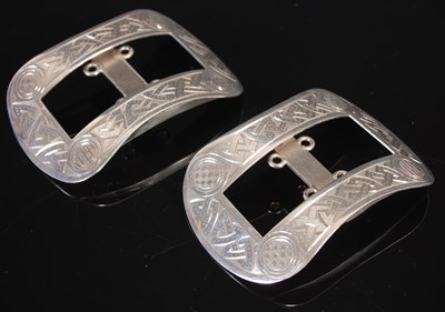 Lot 36 - A pair of Scottish provincial silver shoe...