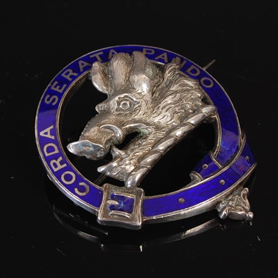 Lot 53 - A Scottish silver clan badge highlighted in...