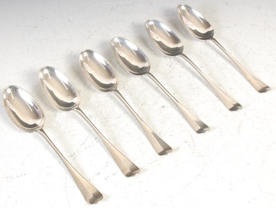 Lot 163 - A set of six Scottish silver tablespoons, by...