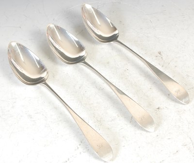 Lot 178 - Three Scottish provincial silver tablespoons...