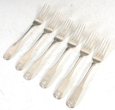 Lot 183 - A set of six Scottish provincial silver table...