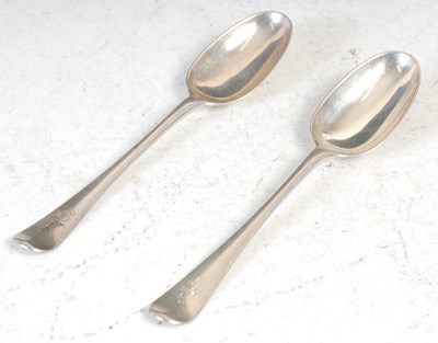 Lot 188 - Two Scottish provincial tablespoons  by John...