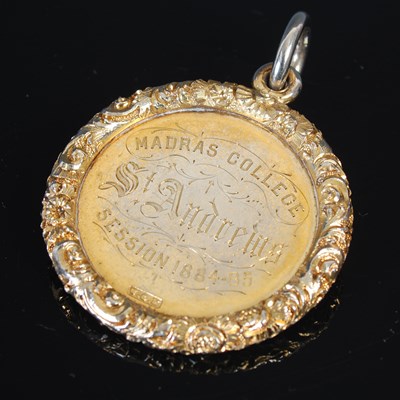 Lot 50 - A silver gilt prize medal with cast foliate...