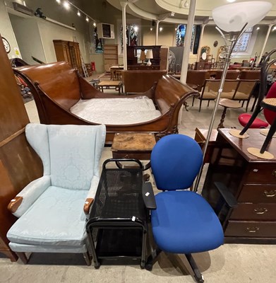 Lot 830 - A Parker Knoll style armchair; together with a...