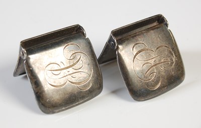 Lot 228 - Tiffany & Co., a pair of silver hinged clips,...