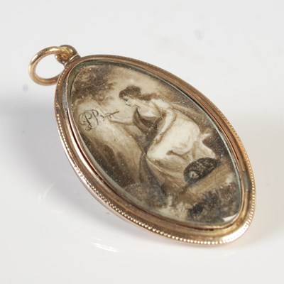 Lot 360 - A late 18th century navette shaped memorial...