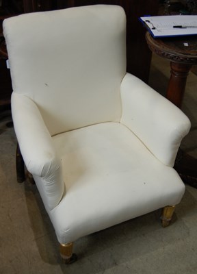 Lot 631 - A 19th century gilt wood armchair upholstered...