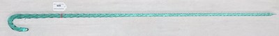 Lot 609 - A 19th century green glass walking cane with...