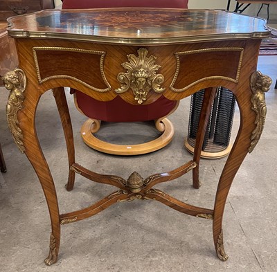 Lot 883 - A 19th century French kingwood, marquetry...