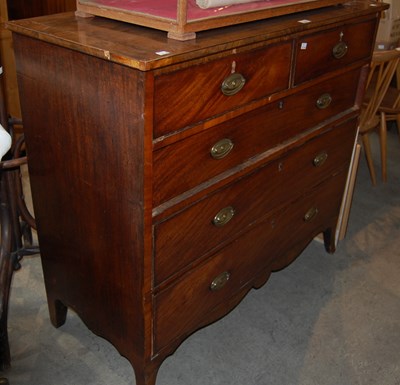 Lot 634 - A George III mahogany and boxwood lined chest...