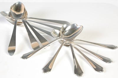 Lot 235 - A set of six Sheffield silver teaspoons;...