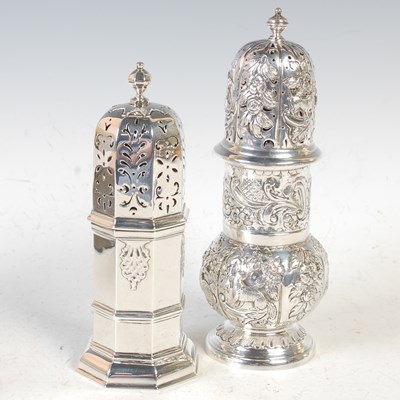 Lot 256 - An Edinburgh silver sugar caster, maker's mark...