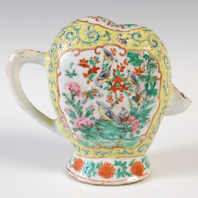 Lot 273 - A Chinese porcelain famille rose yellow ground...