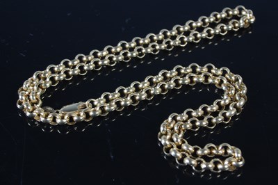 Lot 278 - A yellow metal necklace, stamped '375', tests...