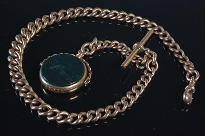 Lot 287 - A 9ct gold graduated Albert chain with T-bar...