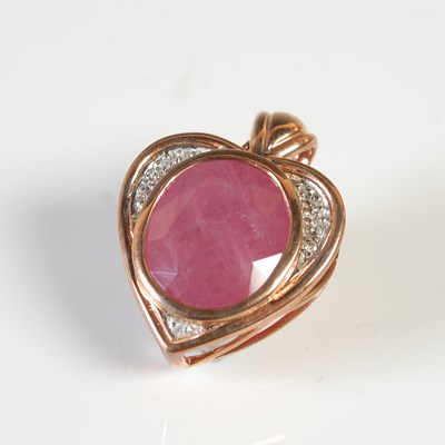 Lot 315 - A 9ct rose gold Royal Ruby and diamond set...