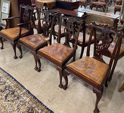 Lot 892 - A set of eight George III style dining chairs,...