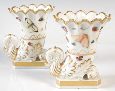 Lot 395 - A pair of 19th century English porcelain...