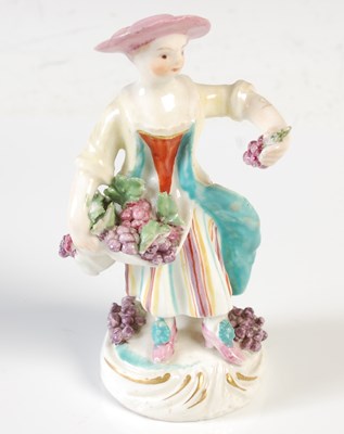 Lot 397 - An antique Derby porcelain figure of a lady,...