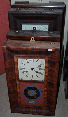 Lot 535 - A group of four rectangular wall clocks with...