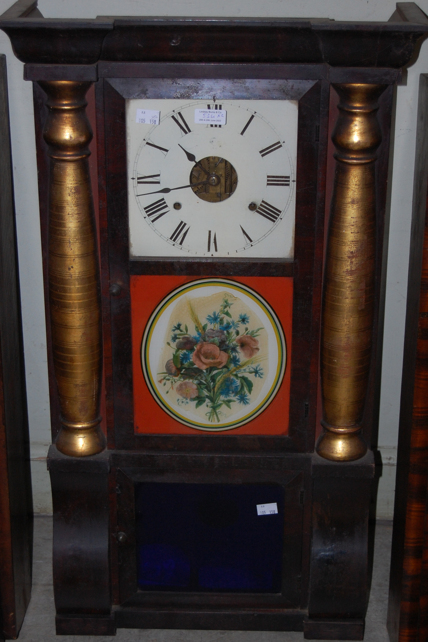 Lot 534 Two rectangular wall clocks with glazed