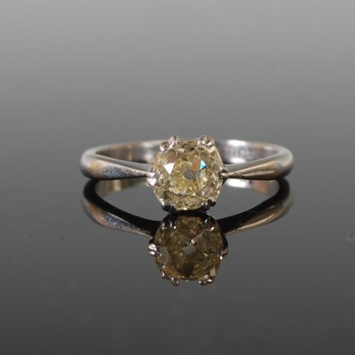 Lot 332 - A white metal diamond solitaire ring, set with...