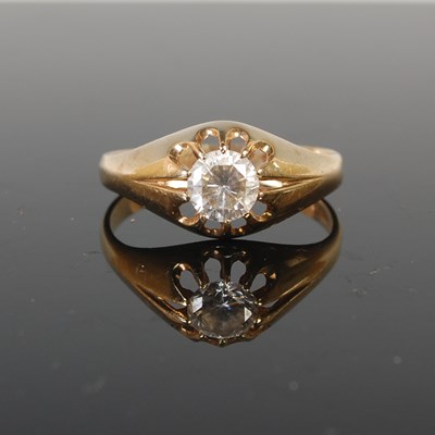Lot 348 - A 9ct gold imitation diamond gypsy type ring,...