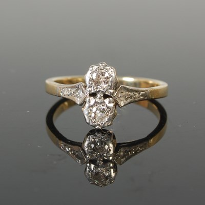 Lot 349 - A yellow and white metal diamond set dress...