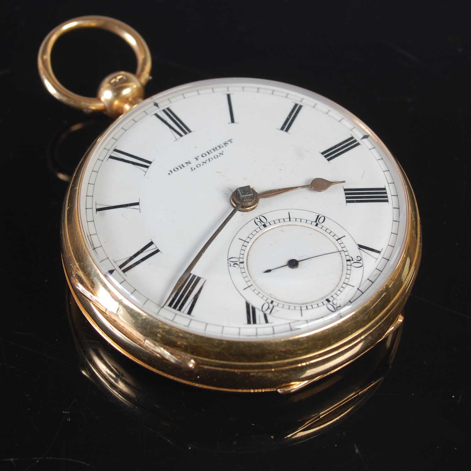 Lot 420 - An 18ct gold cased open faced pocketwatch,...