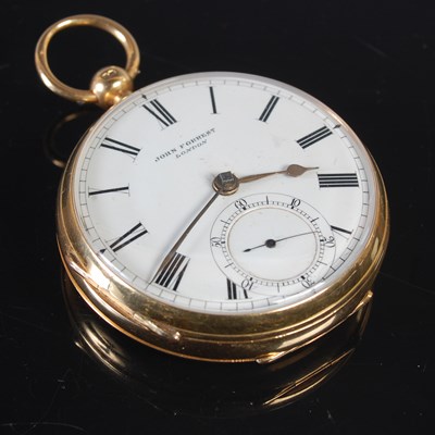 Lot 420 - An 18ct gold cased open faced pocketwatch,...
