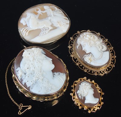 Lot 429 - A group of four assorted gold and yellow metal...