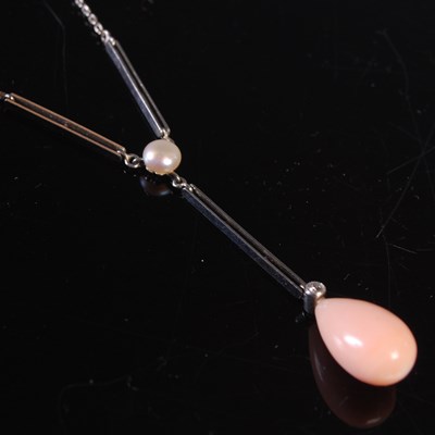 Lot 433 - An early 20th century white metal pearl, coral...