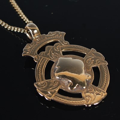 Lot 451 - A 9ct gold pendant suspended on 9ct gold...