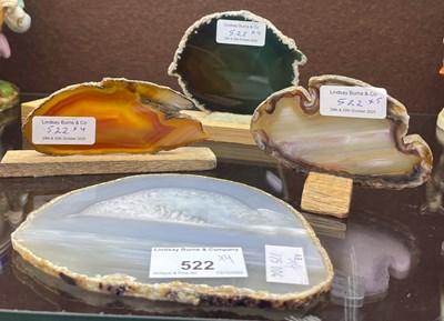 Lot 522 - A collection of four assorted Agate stone...