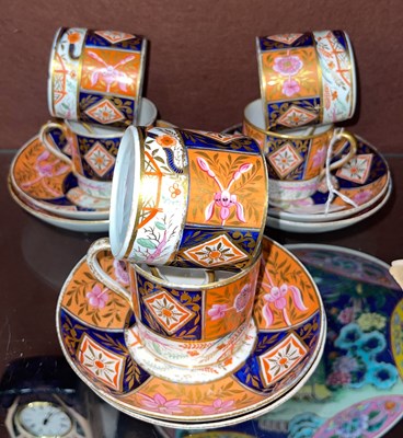 Lot 528 - Six 19th century English porcelain coffee cans...