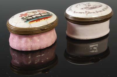 Lot 508 - Two antique enamel patch boxes, to include a...