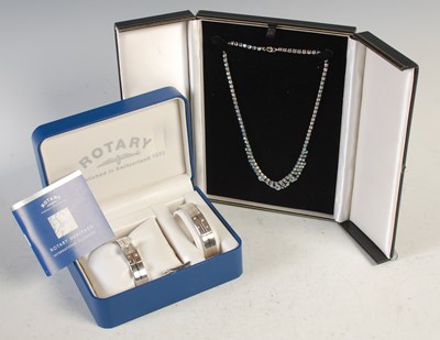 Lot 505 - A ladies Rotary bimetal bracelet watch and...