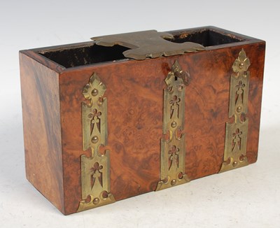 Lot 535 - A Victorian walnut and brass bound rectangular...