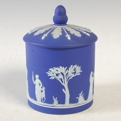 Lot 537 - A Wedgwood blue ground jasperware biscuit...
