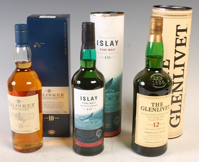 Lot 548 - Three boxed bottles of Scottish single malt...