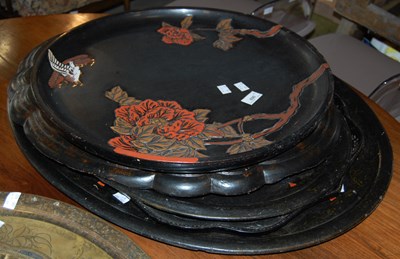Lot 690 - Four assorted Victorian papier maché and...