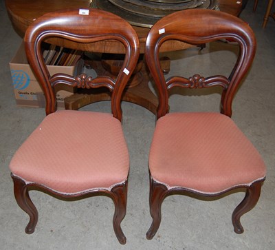 Lot 688 - Two pairs of Victorian mahogany balloon back...