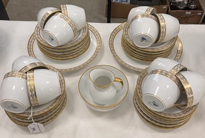Lot 598 - A Royal Copenhagen white and gilt part teaset