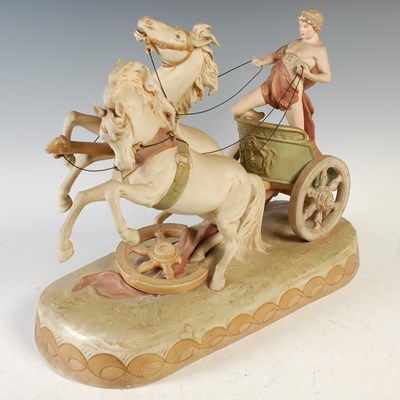 Lot 619 - A Royal Dux porcelain figure group, modelled...