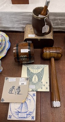 Lot 659 - A collection of items to include a Delft...