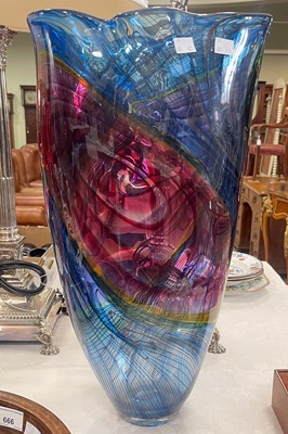 Lot 665 - Bob Crook, a large studio glass vase, signed,...