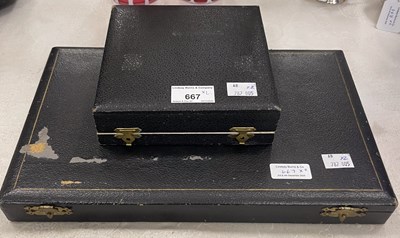 Lot 667 - A cased set of six silver handled fruit knives...