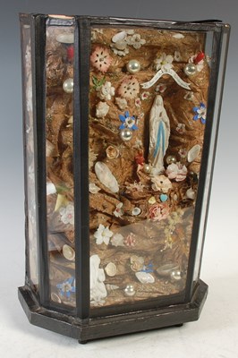 Lot 669 - A late 19th century religious icon/ shrine in...