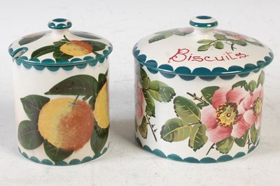 Lot 598A - Two pieces of Wemyss ware to include a biscuit...